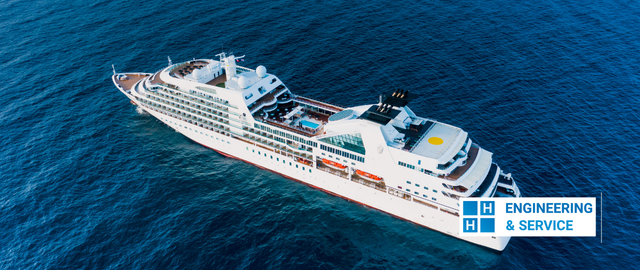 Cruise ship equipped with a modular SCR system, demonstrating panel-based design for flexible installation and Tier III NOx reduction in marine applications.